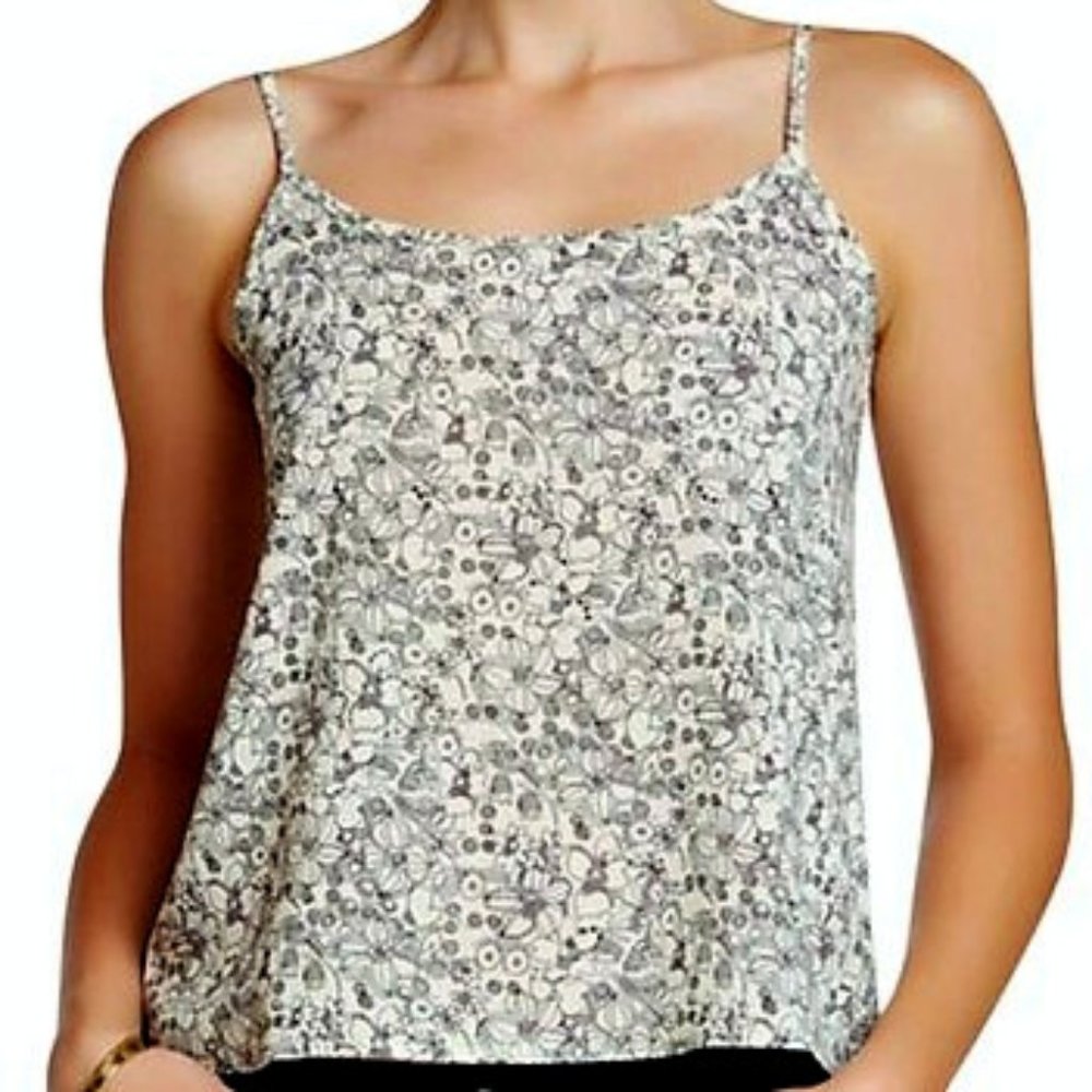 Wild Pearl Black and Off White Floral Print Spaghetti Strap Cami size XL